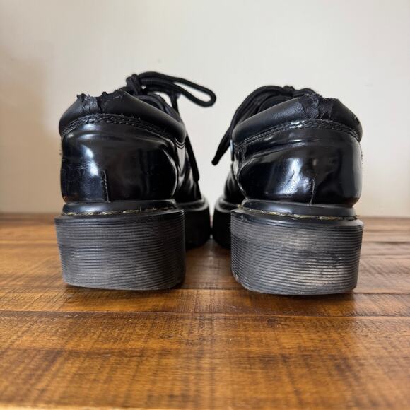 DR. MARTENS 8053 QUAD BLACK SMOOTH LEATHER PLATFORM SHOES WOMENS SIZE 9 - Picture 4 of 5